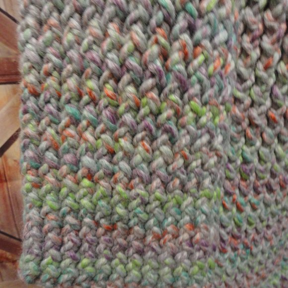 Husband Made Loom Knit New hobby Scarf~Colorful~6" x 62"Long~Cute~Winter… - Picture 3 of 4